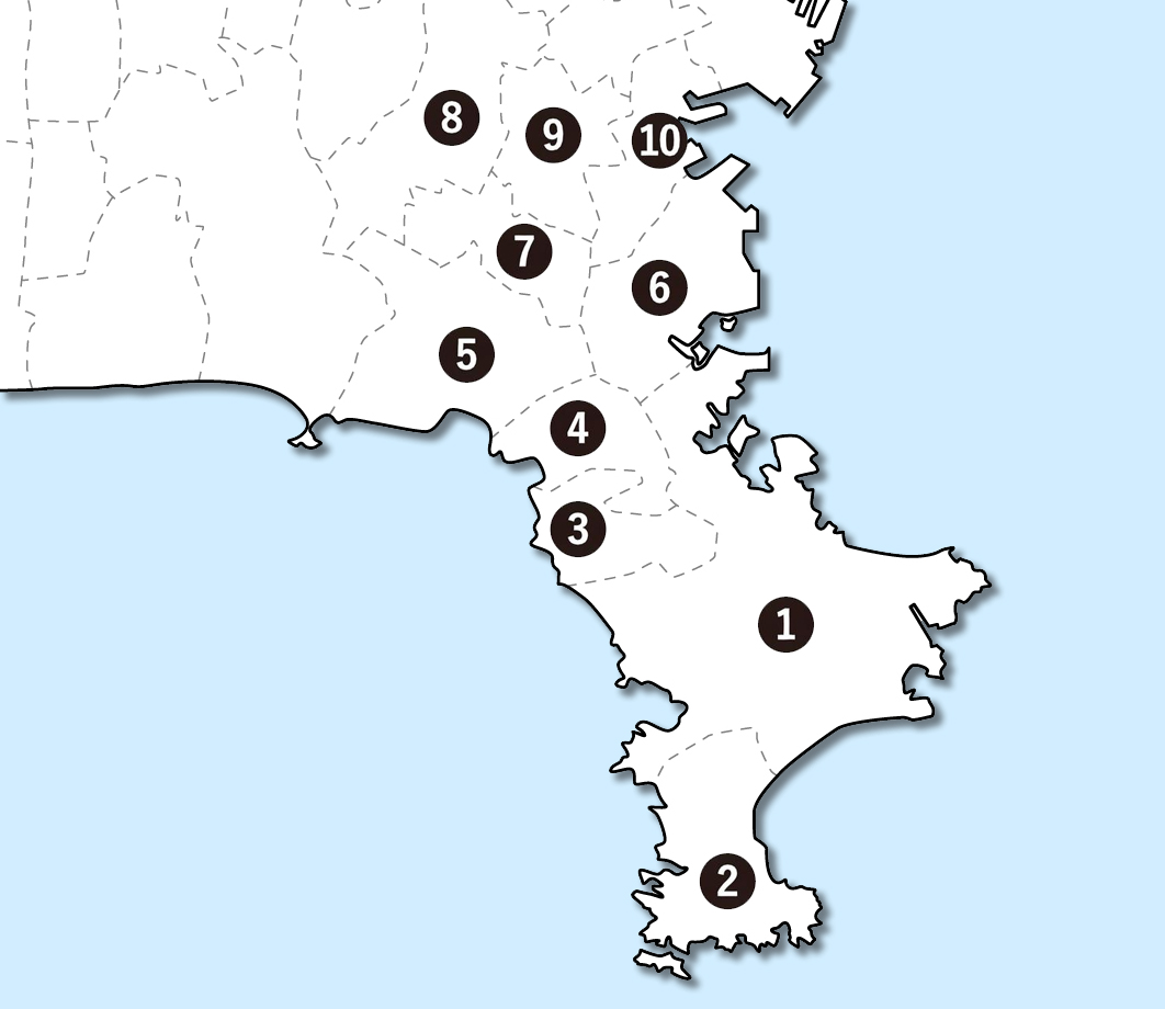 三浦半島 地図と数字